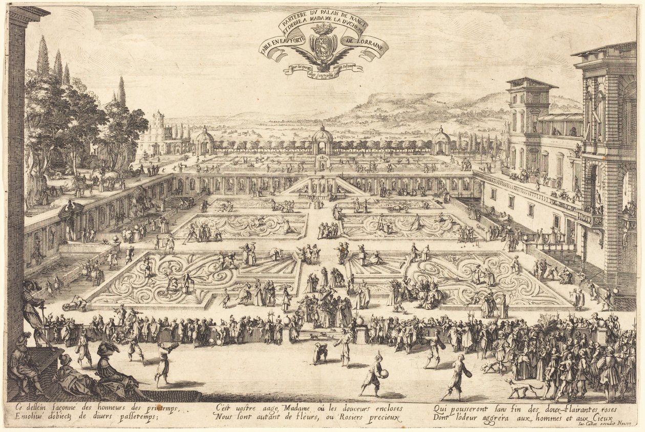 De paleistuinen van Nancy door Jacques Callot