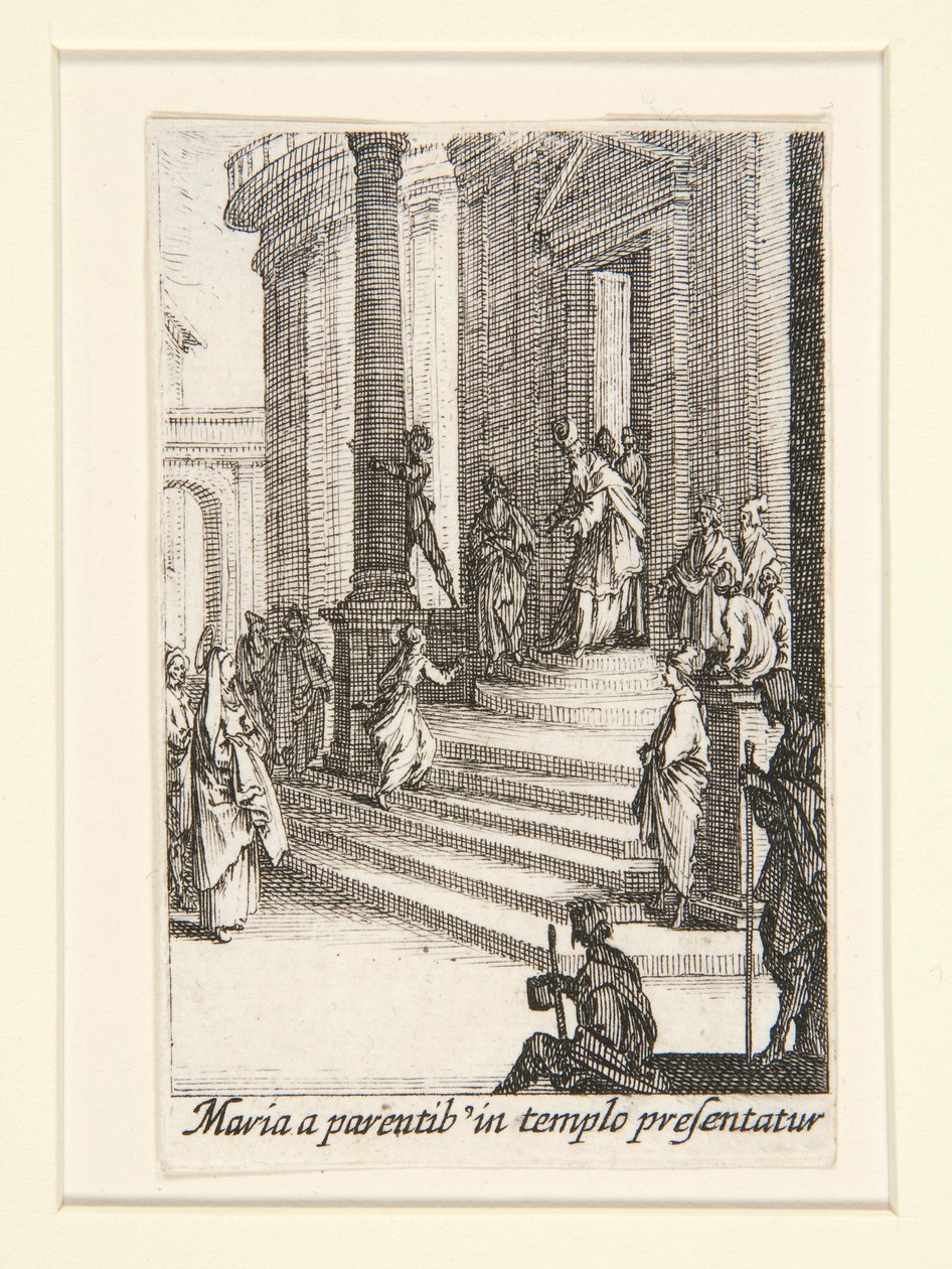De Presentatie van de Maagd, nr. 3 uit Het Leven van de Maagd door Jacques Callot
