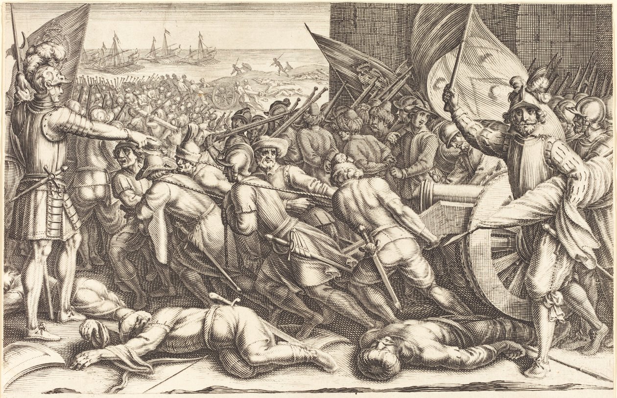 De herinscheping van de troepen door Jacques Callot