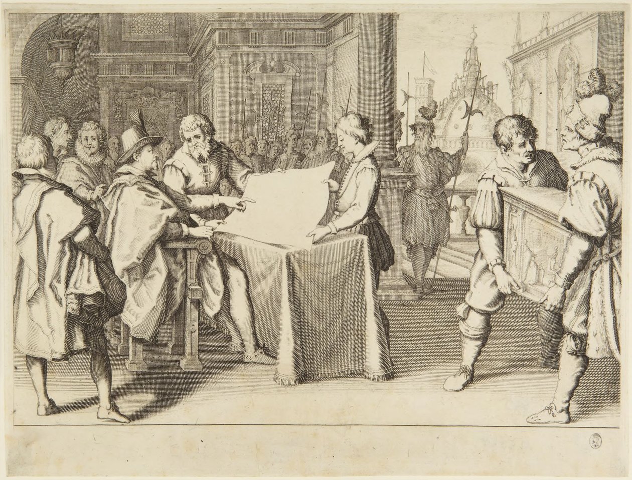 De restauratie van de koepel van Santa Maria del Fiore in Florence door Jacques Callot