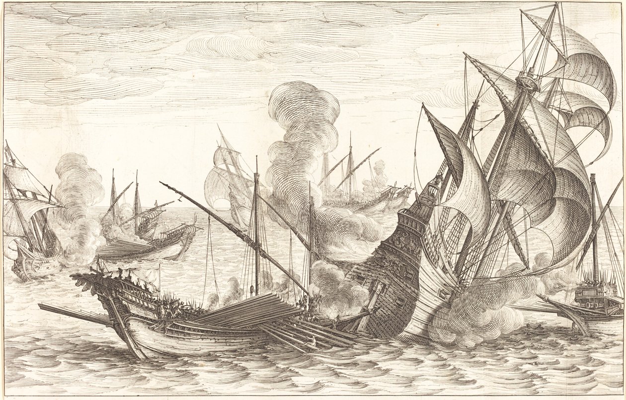 De Tweede Zeeslag door Jacques Callot