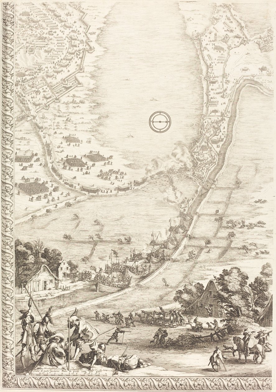 Het beleg van Breda [plaat 4 van 6], 1627-1628 door Jacques Callot