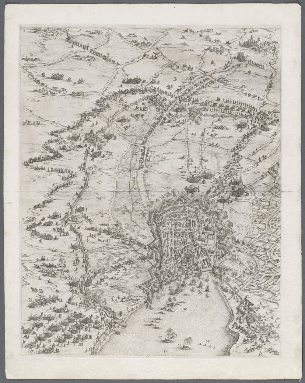 Het Beleg van La Rochelle: Plaat 6, 1628-1630 door Jacques Callot