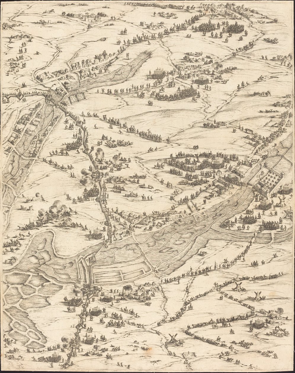 Het beleg van La Rochelle door Jacques Callot