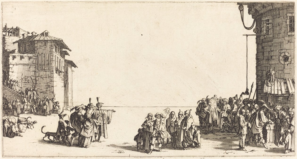 De slavenmarkt door Jacques Callot