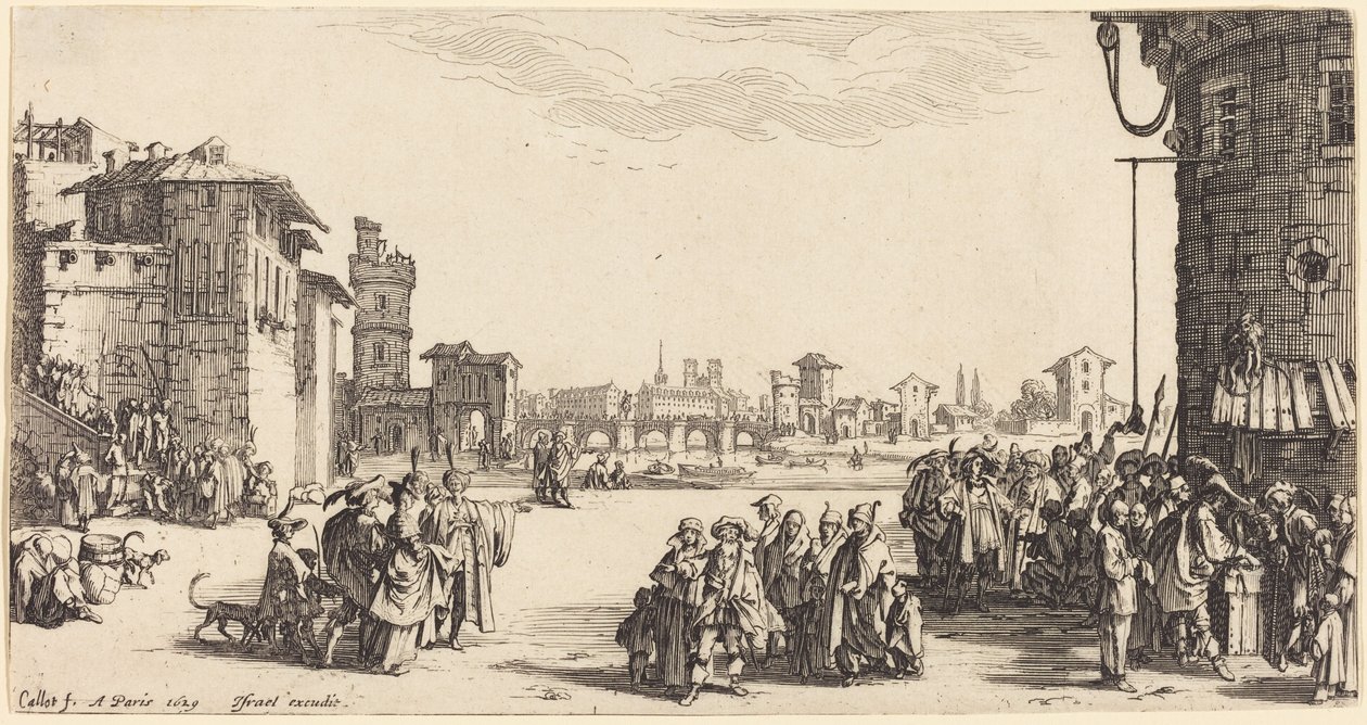 De slavenmarkt door Jacques Callot