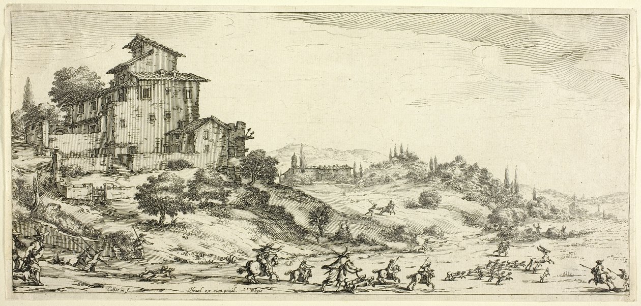 De Hertenjacht, uit Verschillende Scènes Ontworpen in Florence door Jacques Callot