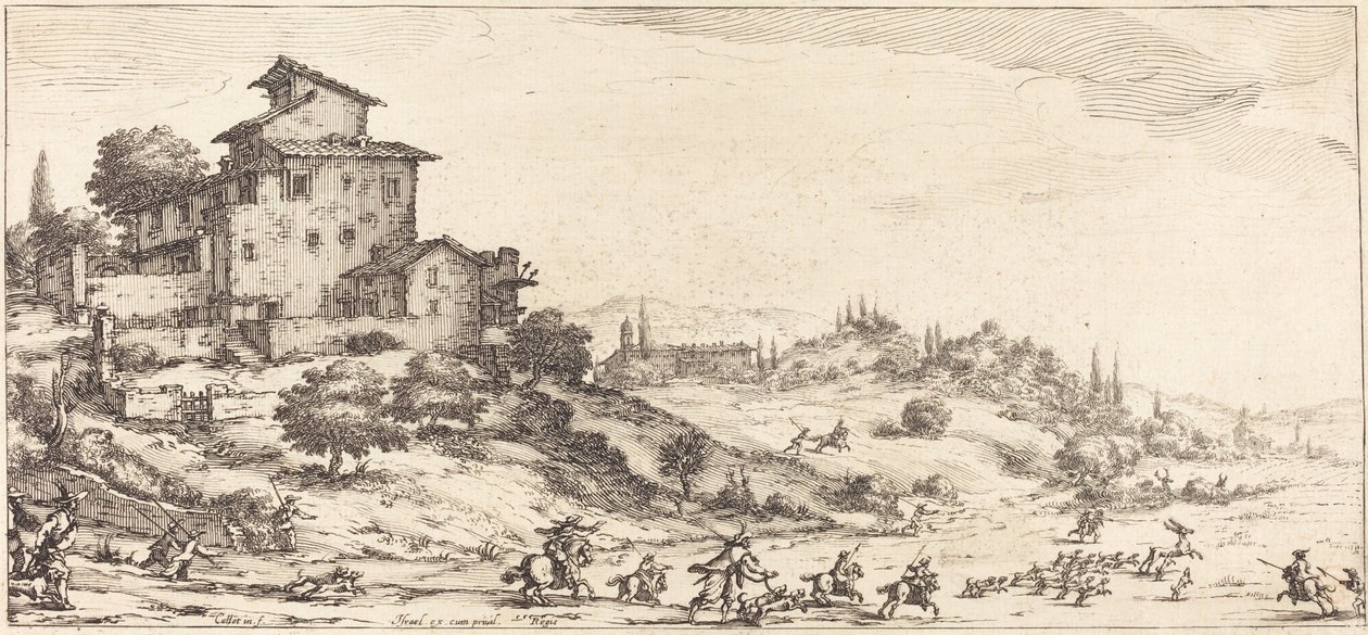 De Hertenjacht door Jacques Callot