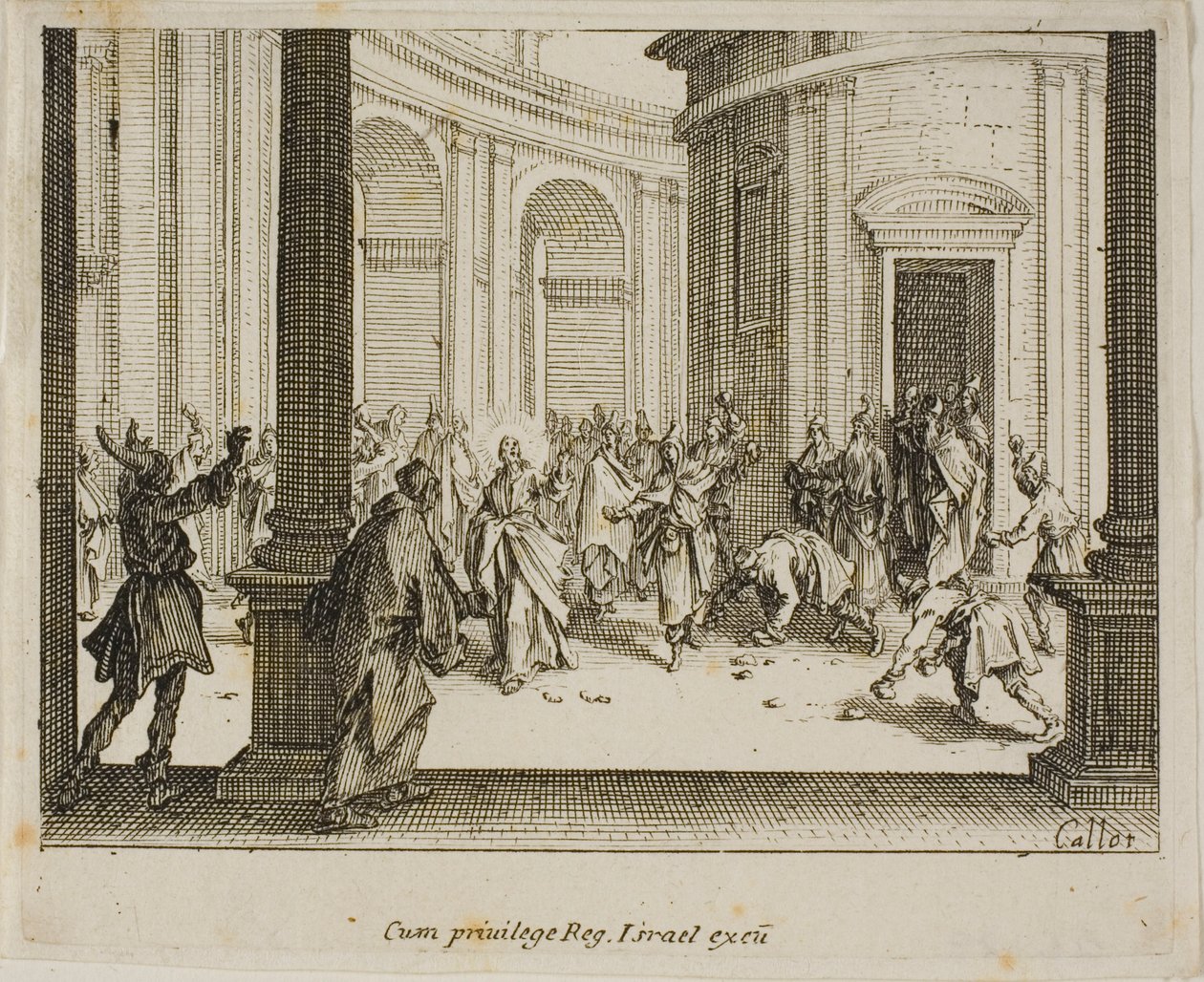 De steniging van Jezus, uit Het Nieuwe Testament door Jacques Callot