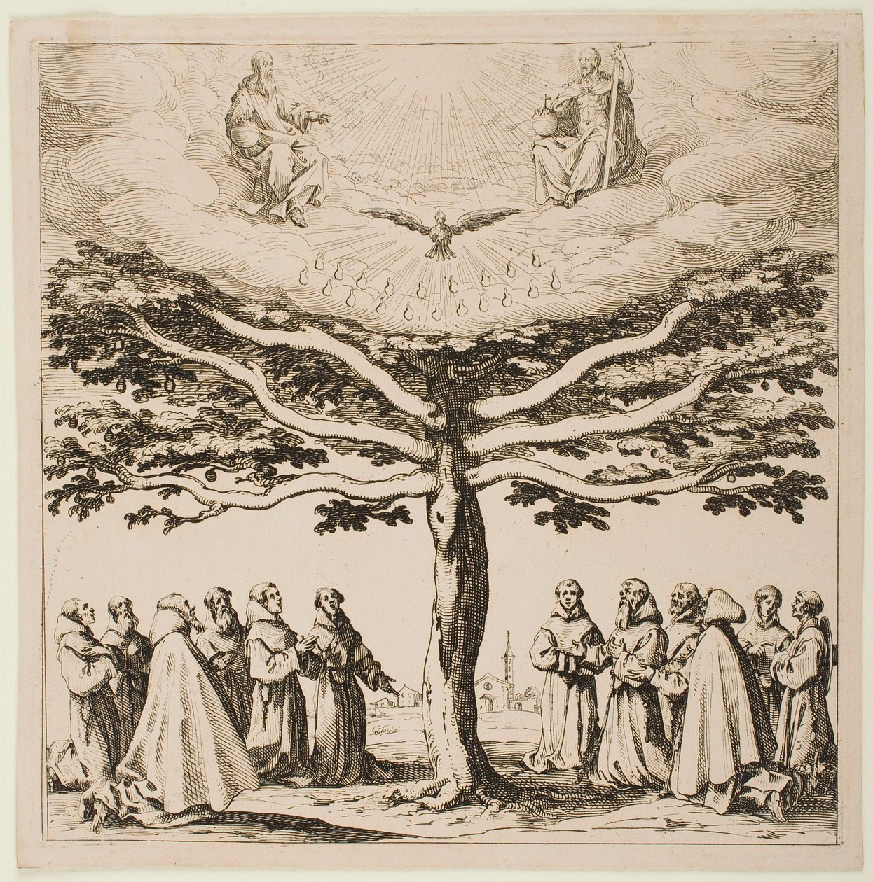 De boom van Sint-Franciscus door Jacques Callot