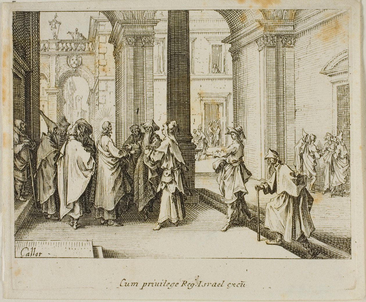 Het eerbetoon aan Caesar, uit Het Nieuwe Testament door Jacques Callot