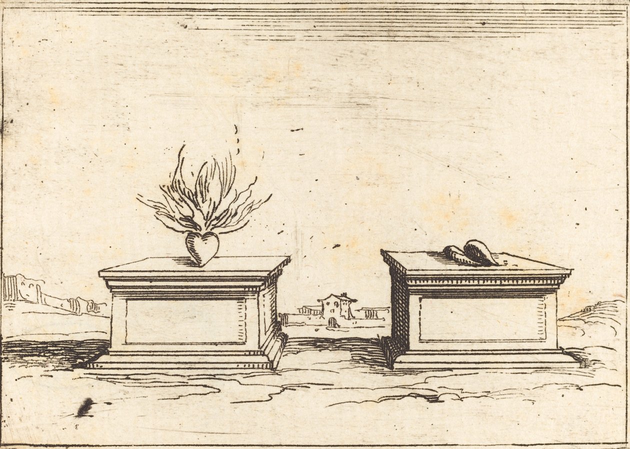 Twee harten door Jacques Callot