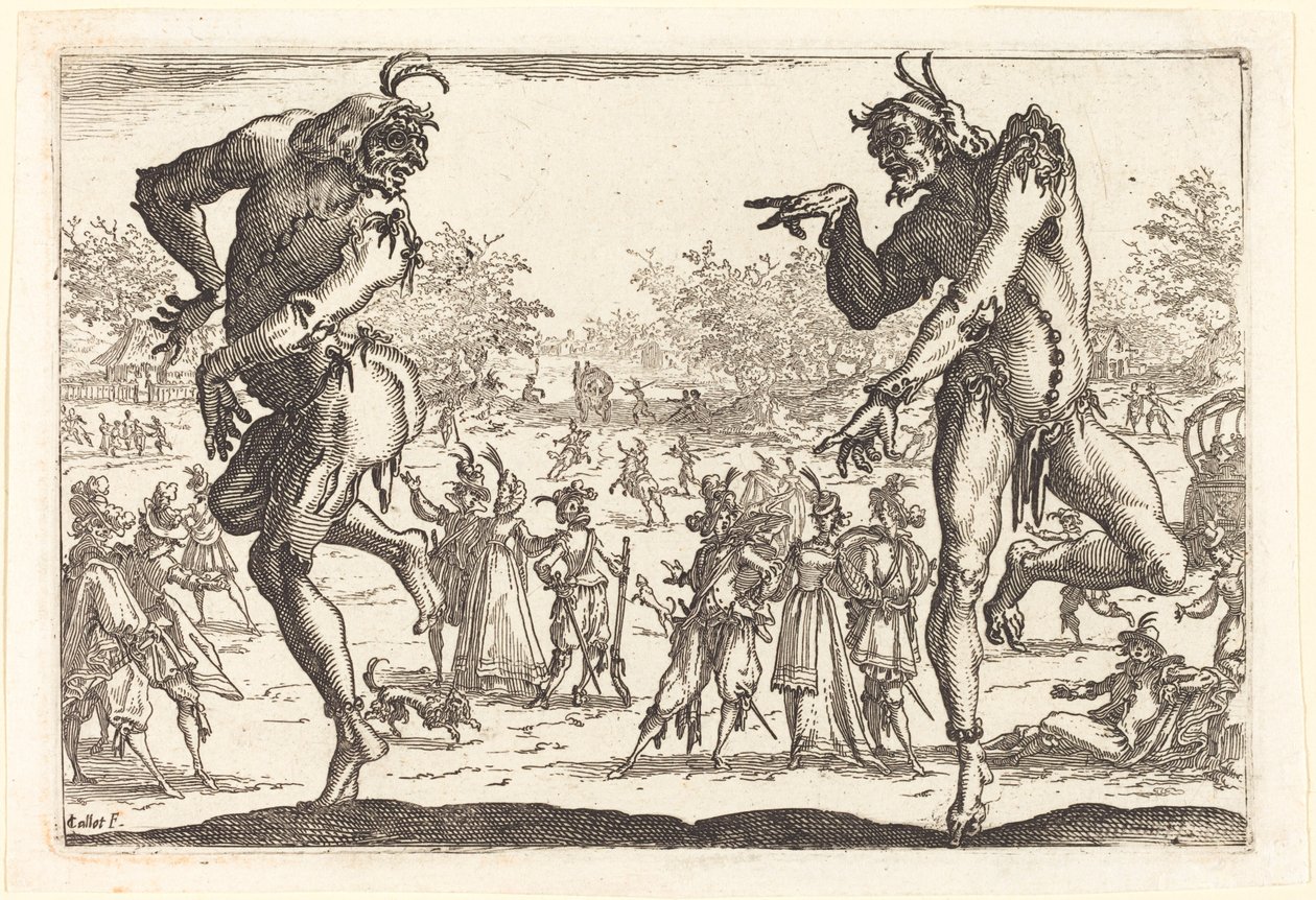 Twee Zanni door Jacques Callot