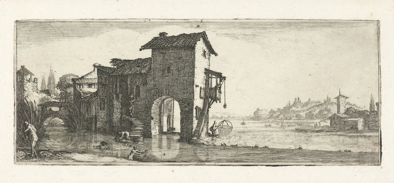 Watermolen door Jacques Callot
