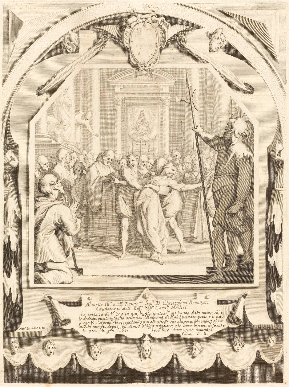 De bezetene door Jacques Callot after Andrea Boscoli