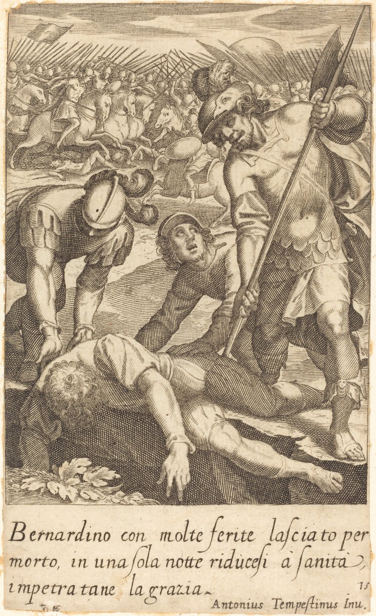 Bernardino door Jacques Callot after Antonio Tempesta