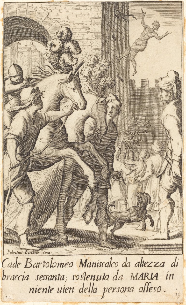 Bartolomeo, Hoefsmid door Jacques Callot after Fabrizio Boschi