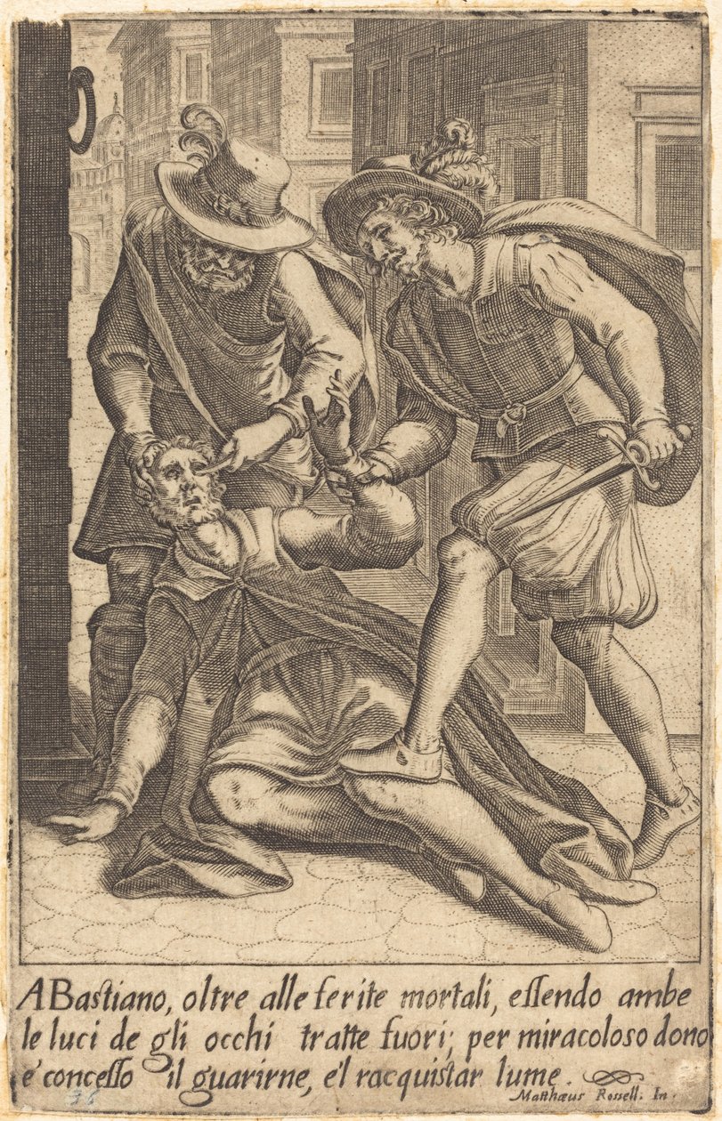 Bastiano door Jacques Callot after Matteo Rosselli