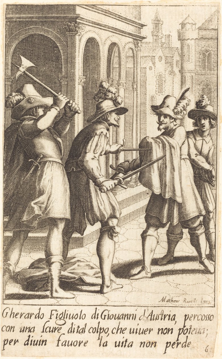 Gherardo door Jacques Callot after Matteo Rosselli