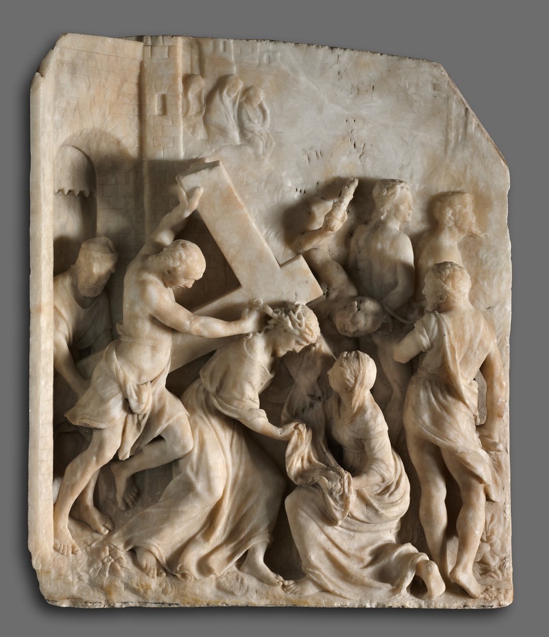 Christus Draagt het Kruis met Heiligen Simon en Veronica, c. 1545 door Jacques Dubroeucq