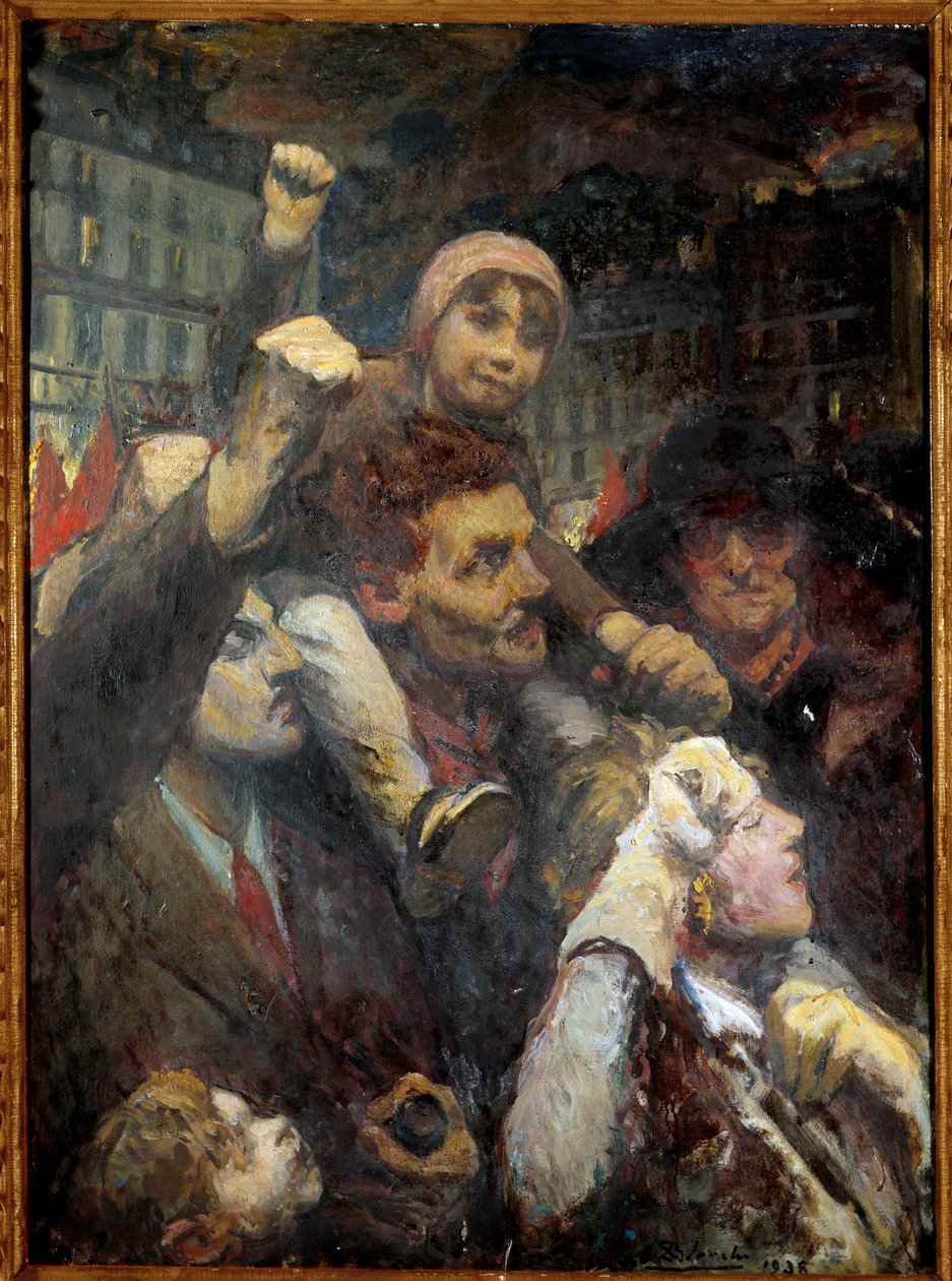 Volksfront: Populaire Demonstratie in Parijs in 1938 door Jacques-Emile Blanche