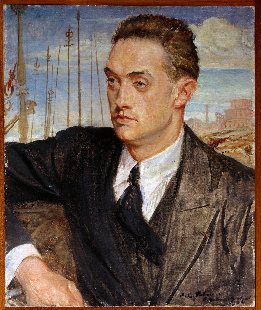 Portret van de Franse schrijver Henri de Montherlant (1896-1972) door Jacques Emile Blanche