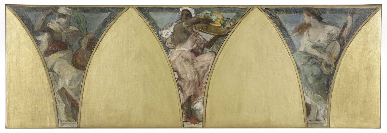Schets voor het stadhuis van Parijs: Algerije. Guyana. Provence, circa 1888 door Jacques Fernand Humbert