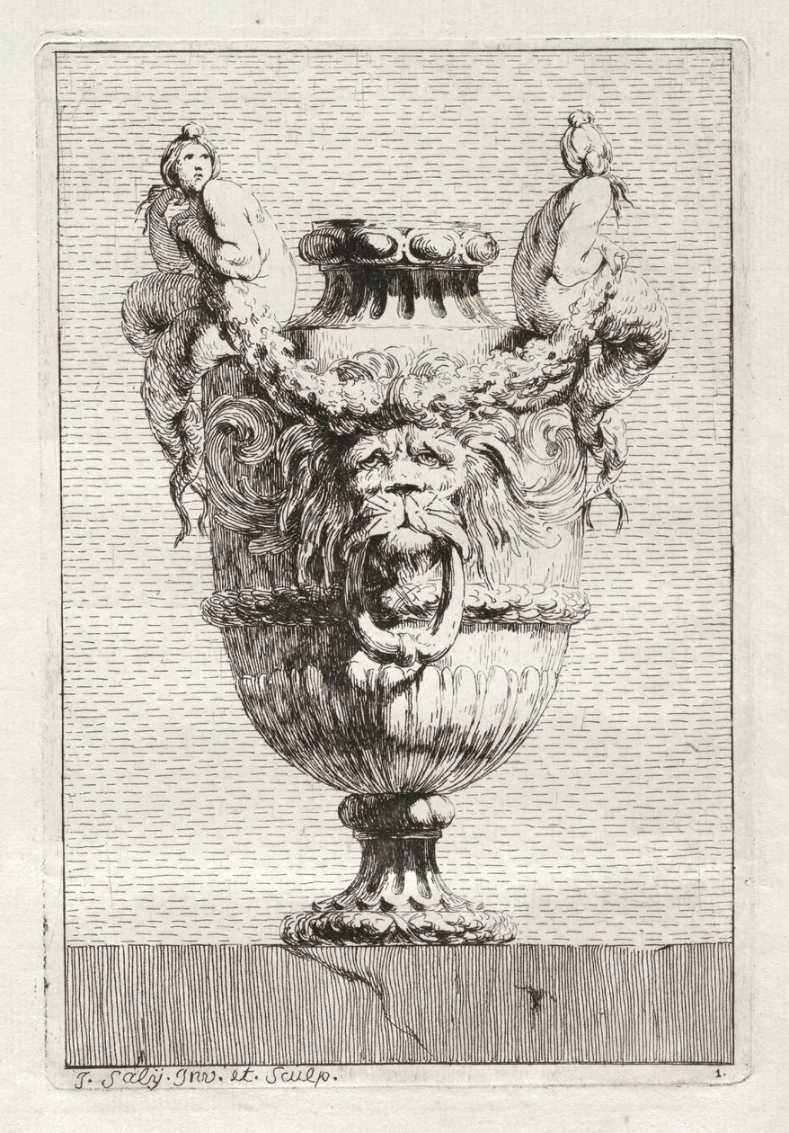 Suite van Vazen: Plaat 1, 1746 door Jacques Francois Joseph Saly