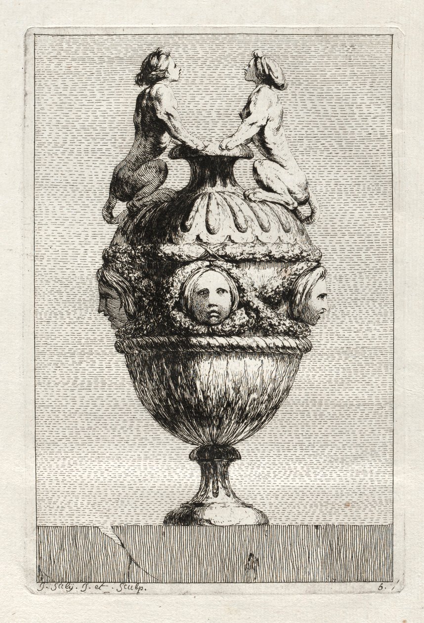 Suite van Vazen: Plaat 5, 1746 door Jacques Francois Joseph Saly