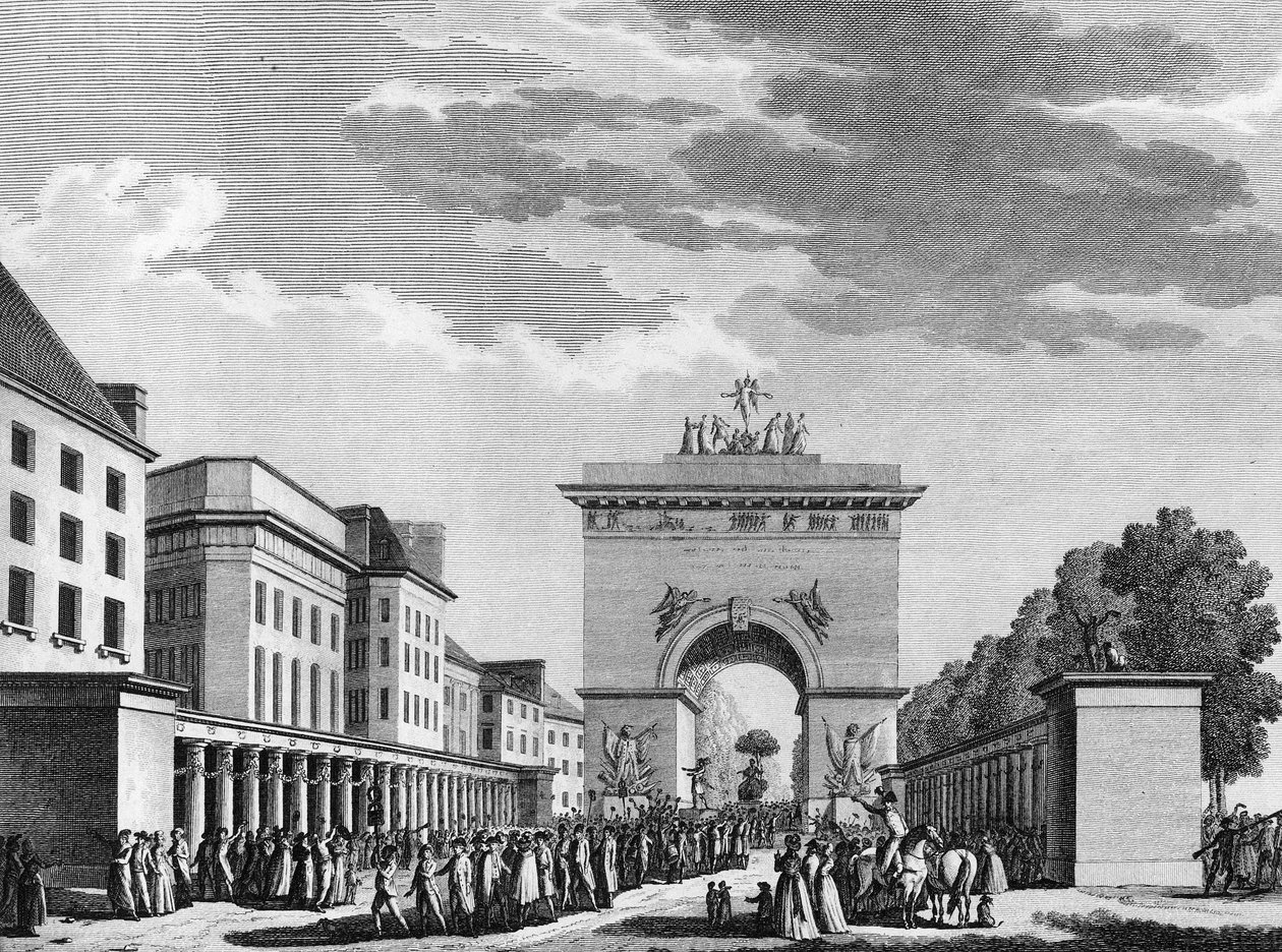 Franse Revolutie: Aanvaarding van de Grondwet van 3 september 1791. Gravure door Berthaut naar Swebach. Parijs, Bibliotheek van het Instituut voor Geschiedenis van de Revolutie door Jacques Francois Joseph Swebach