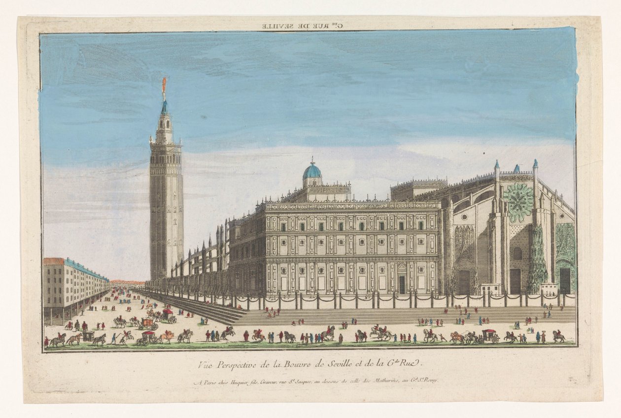 Gezicht op de Kathedraal van Sevilla door Jacques Gabriel Huquier
