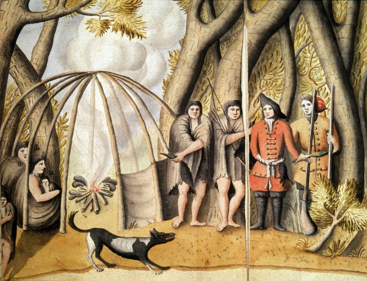 De Indianen van Magellaanstraat door Jacques Gouin de Beauchesne