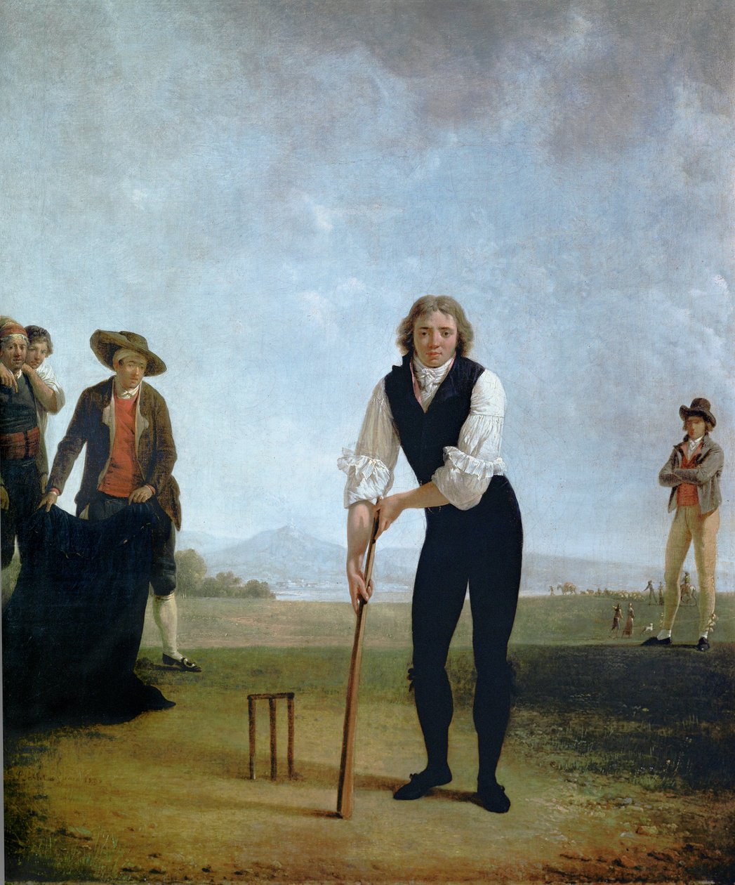 Thomas Hope cricketspel (olieverf op doek) door Jacques Henri Sablet