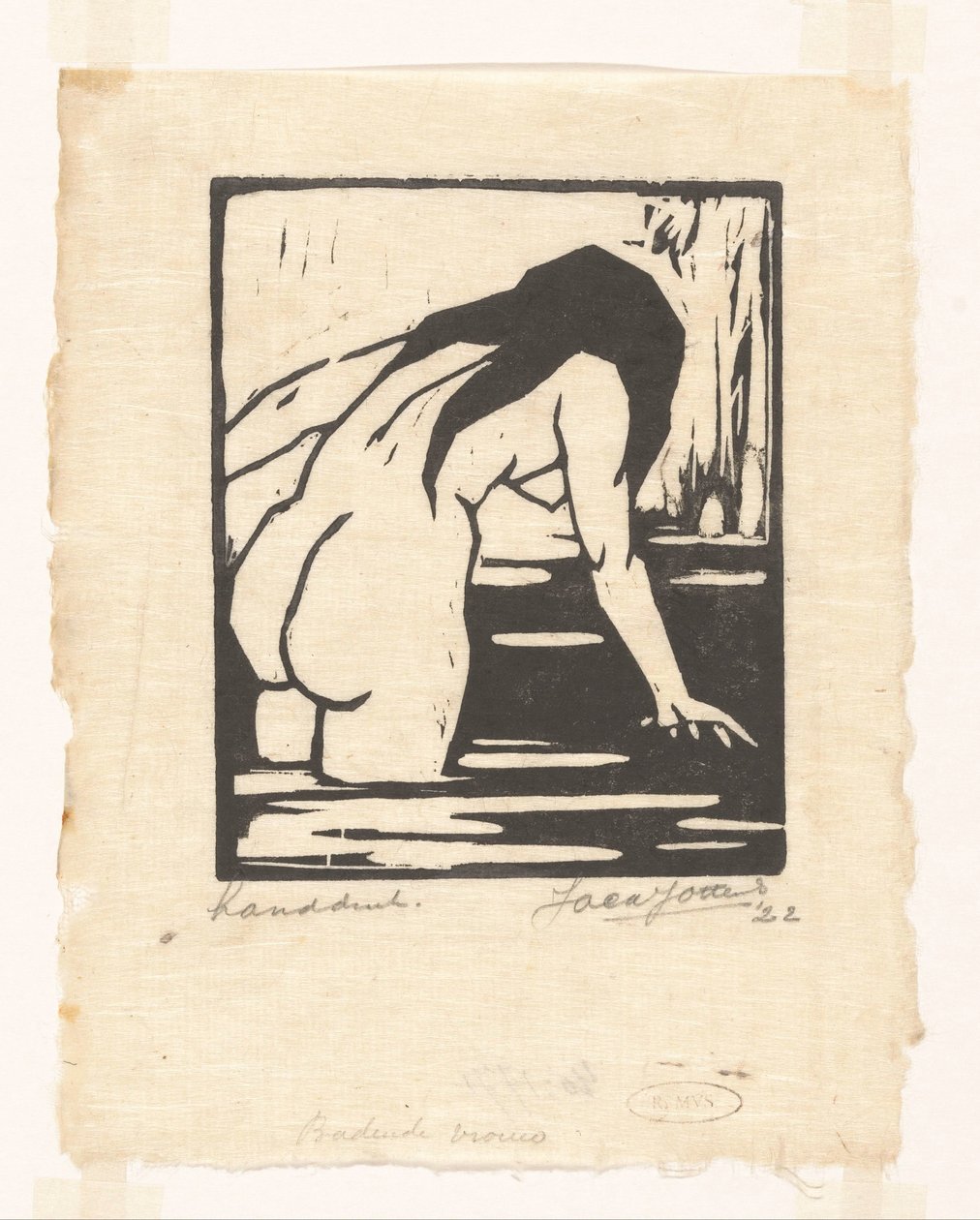 Badende vrouw door Jacques Jeichienus Ottens (signed by artist)