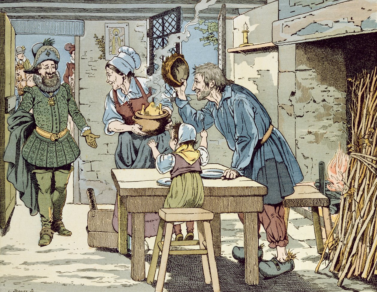 Hendrik IV, Koning van de Armen die wil dat al zijn onderdanen een kip hebben voor het zondagse diner, ca. 1900 door Jacques Marie Gaston Onfray de Breville (Job)