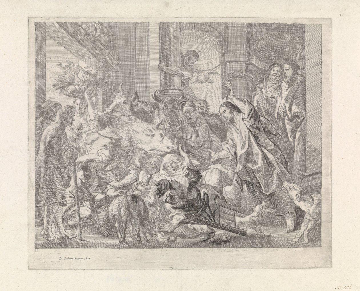 Christus verdrijft de kooplui uit de tempel door Jacques Jordaens