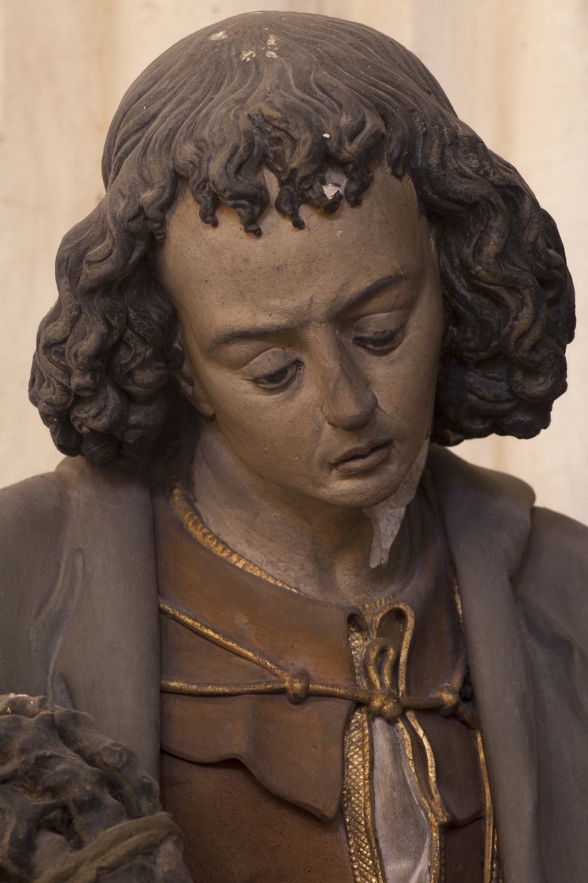 Sint Jan de Evangelist (beschilderd gips) door Jacques Jubert