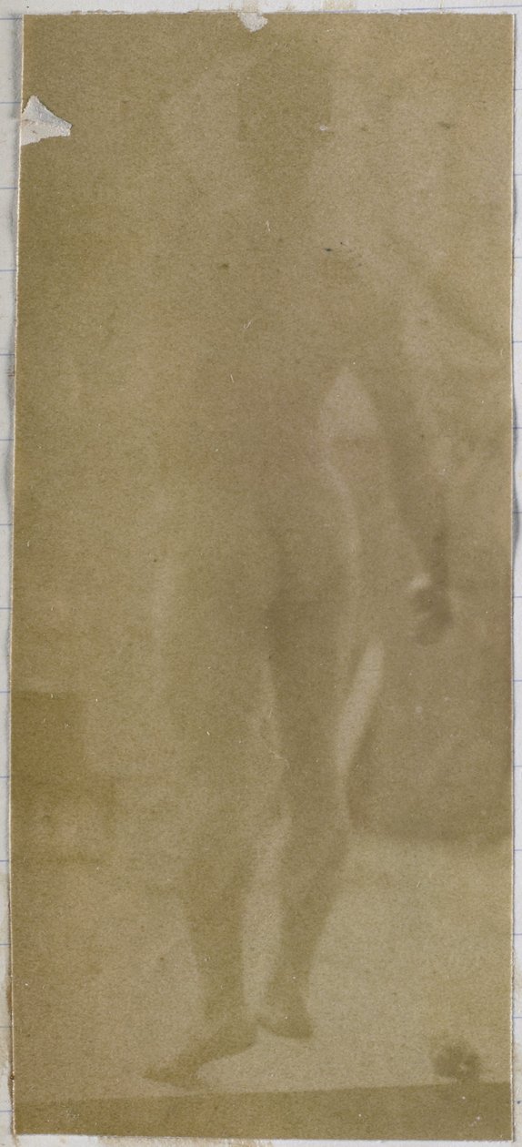 Studie van een mannelijk naaktmodel, rechtop staand en van achter gezien door Jacques Lalaing (attributed to)