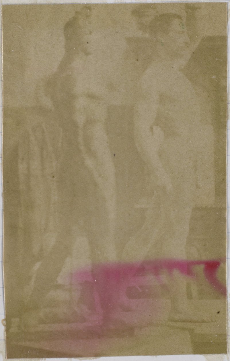 Studie van een mannelijk naaktmodel, rechtop staand en van opzij gezien door Jacques Lalaing (attributed to)