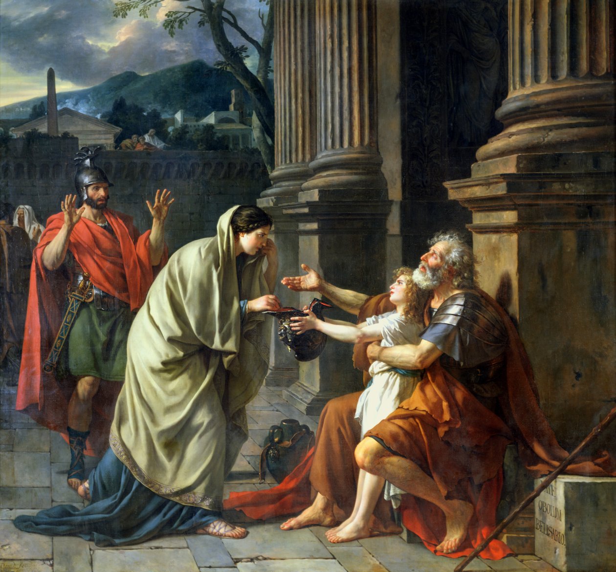 Belisarius bedelt om aalmoezen, 1781 door Jacques Louis David