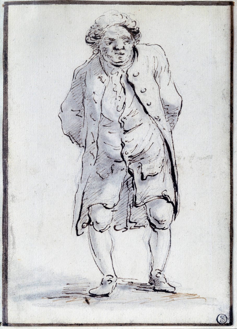 Cartoon van Honore Gabriel Riqueti, Graaf van Mirabeau (1749-1791) door Jacques Louis David