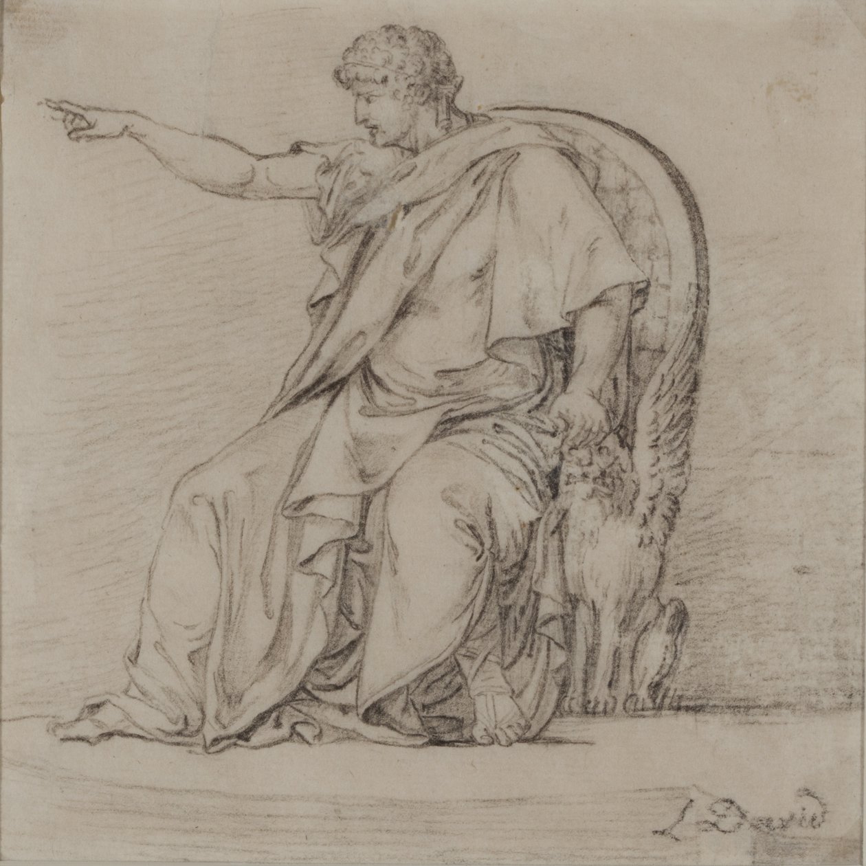 Geklede figuur, laat 18e eeuw door Jacques Louis David