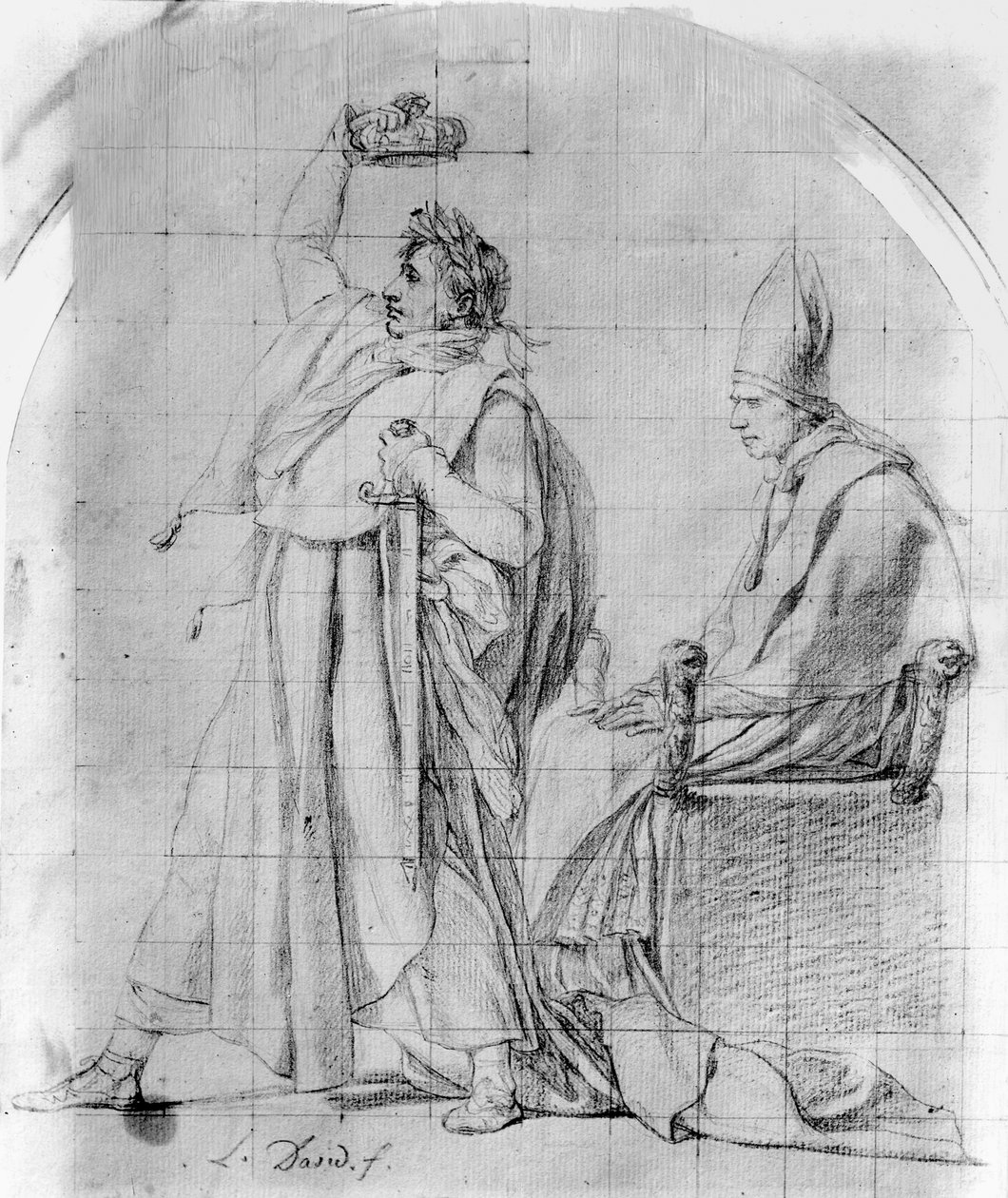 Keizer Napoleon kroont zichzelf, ca.1804/07 door Jacques Louis David