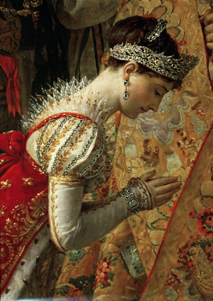 Keizerin Joséphine De Kroning van Napoleon (detail) door Jacques Louis David