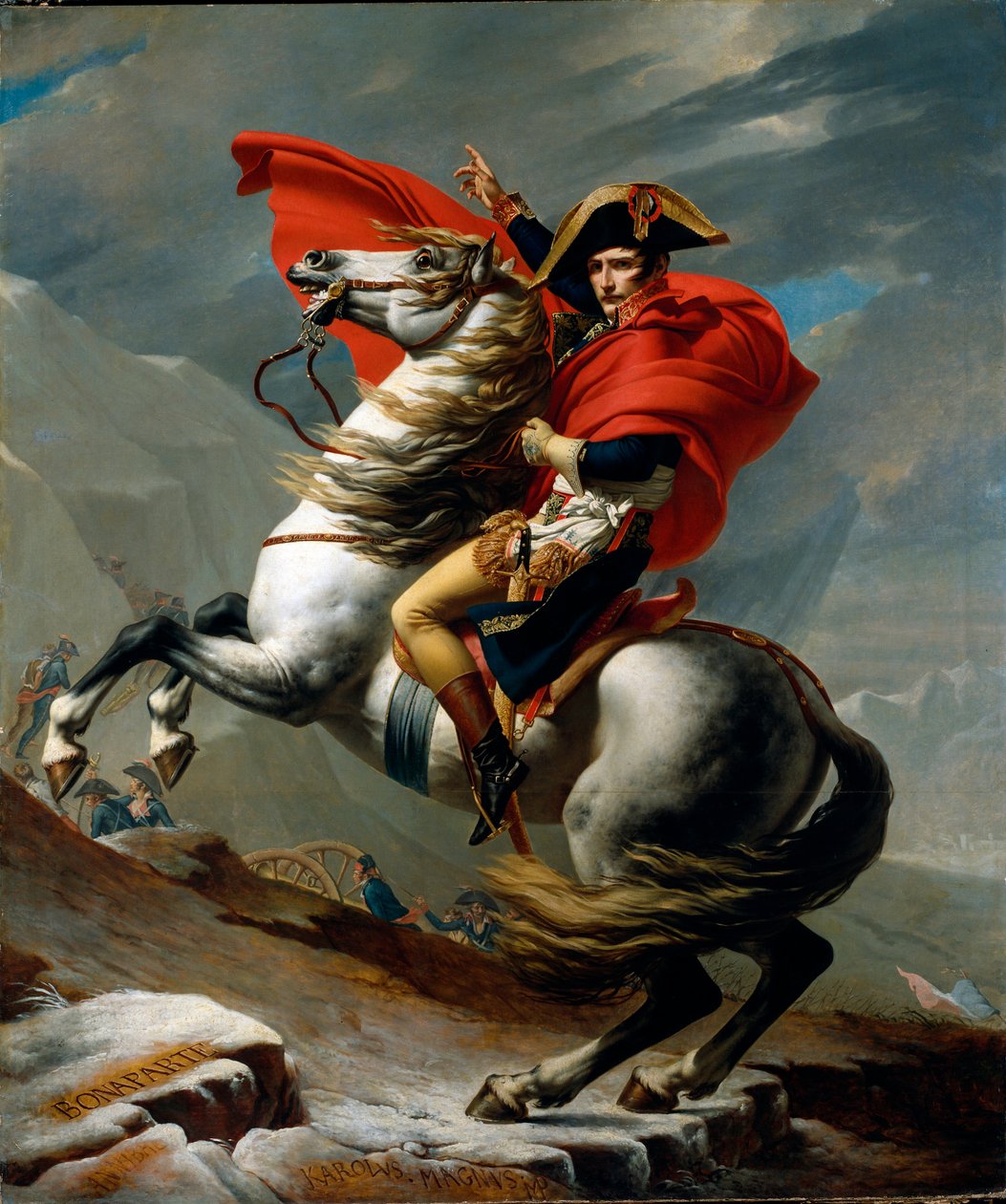 Ruiterportret van Napoleon I Bonaparte door Jacques Louis David