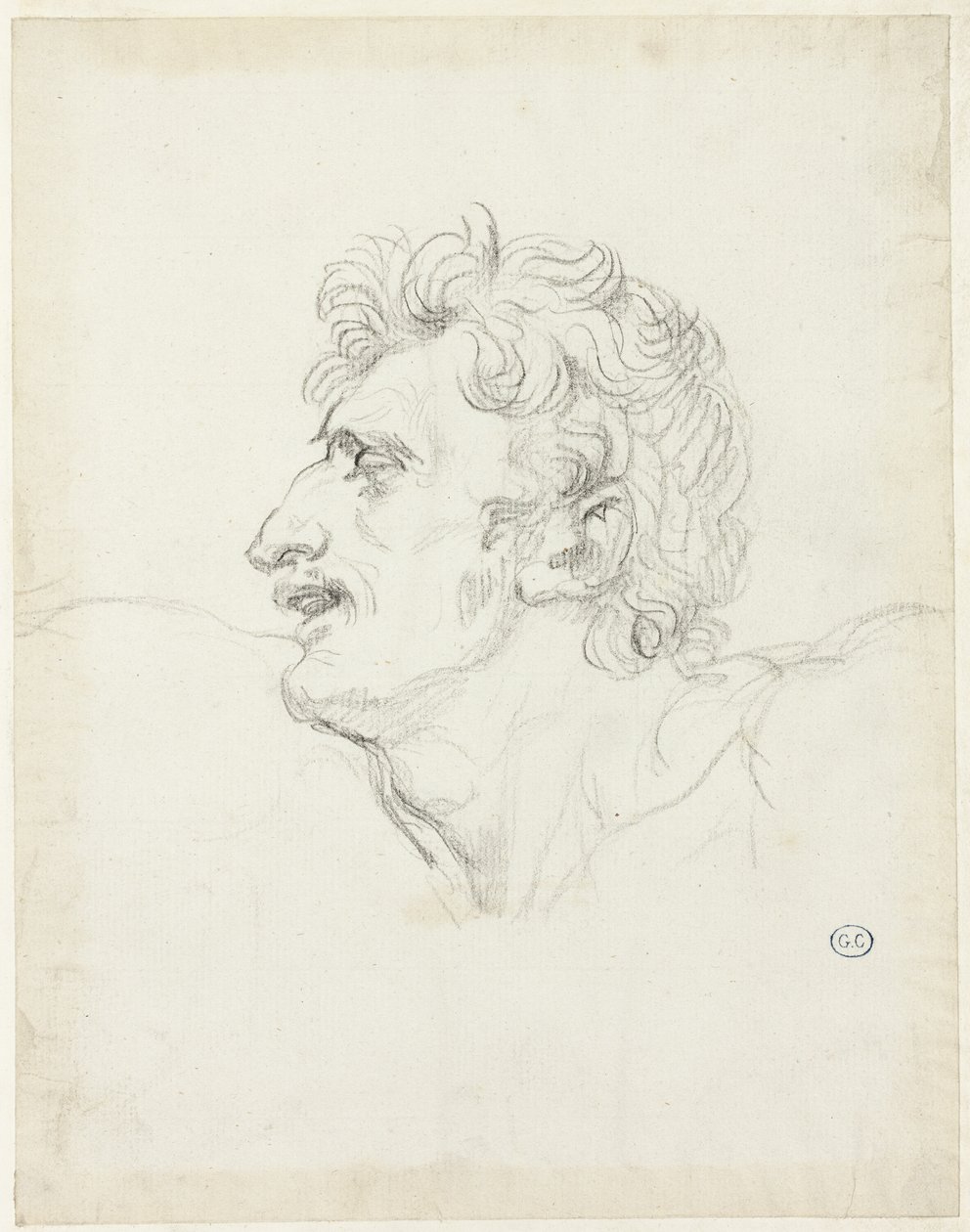Hoofd van een Man, Linkerprofiel door Jacques Louis David