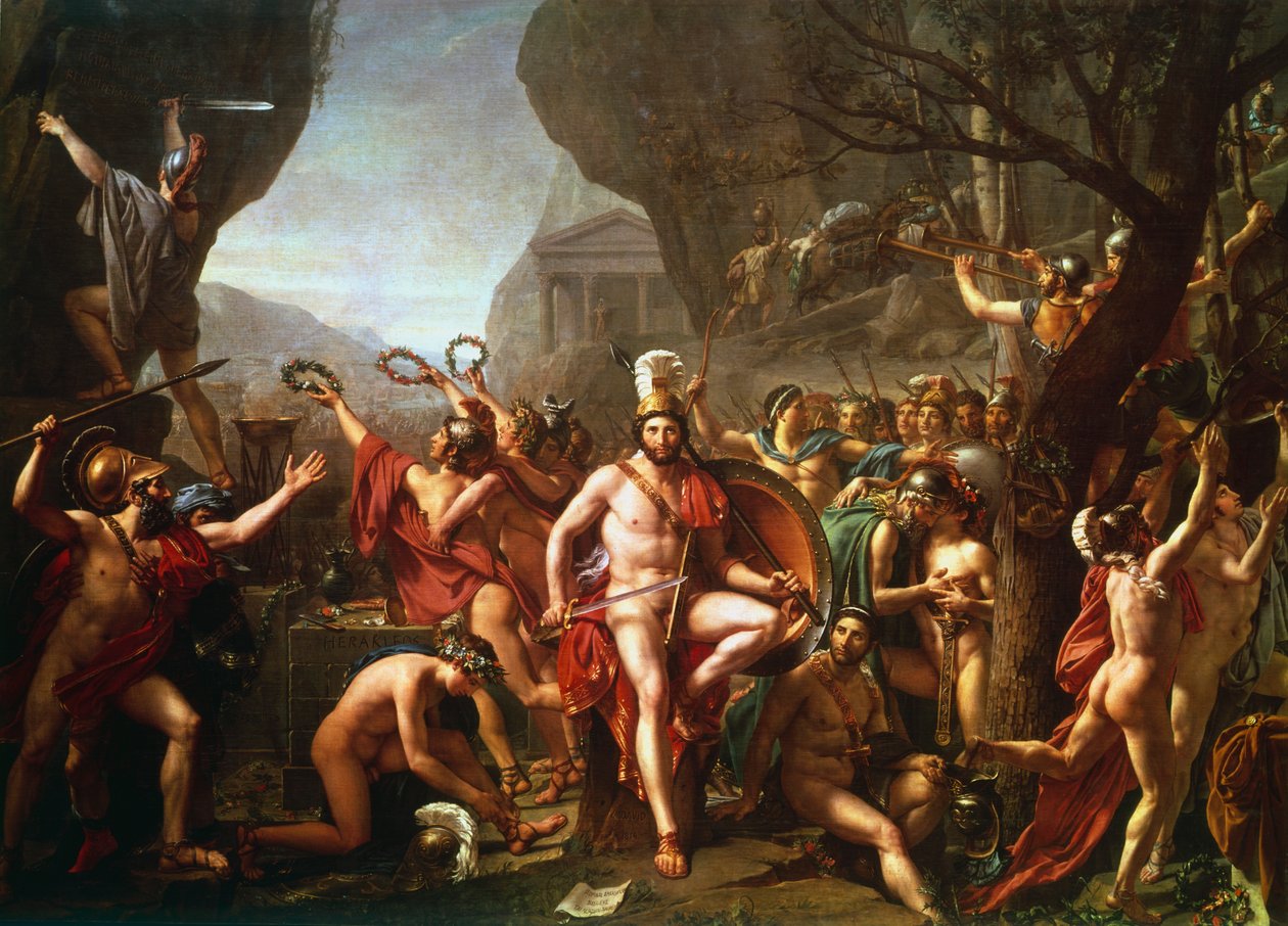 Leonidas bij Thermopylae, 5e eeuw v.Chr., ca. 1814 door Jacques Louis David