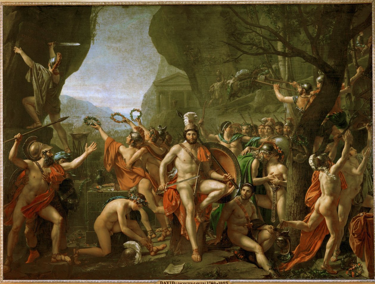Leonidas bij Thermopylae door Jacques Louis David