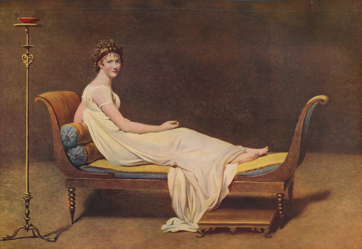 Madame Recamier, 1800, c1915 door Jacques Louis David