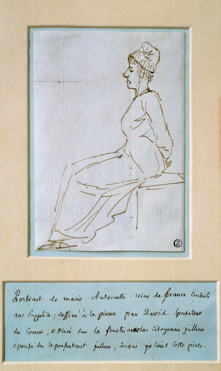 Marie Antoinette naar de marteling geleid (1755 - 1793) door Jacques Louis David